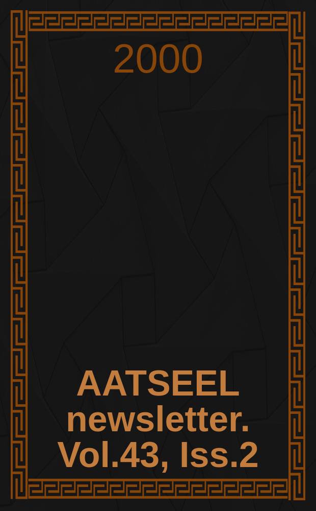 AATSEEL newsletter. Vol.43, Iss.2/3