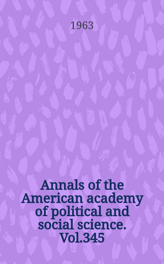 Annals of the American academy of political and social science. Vol.345 : Transportation renaissance