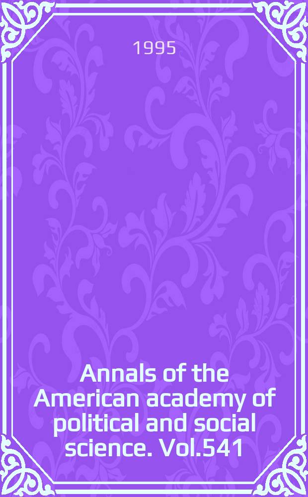 Annals of the American academy of political and social science. Vol.541 : Small wars