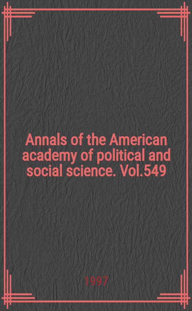Annals of the American academy of political and social science. Vol.549 : The Americans with disabilities act