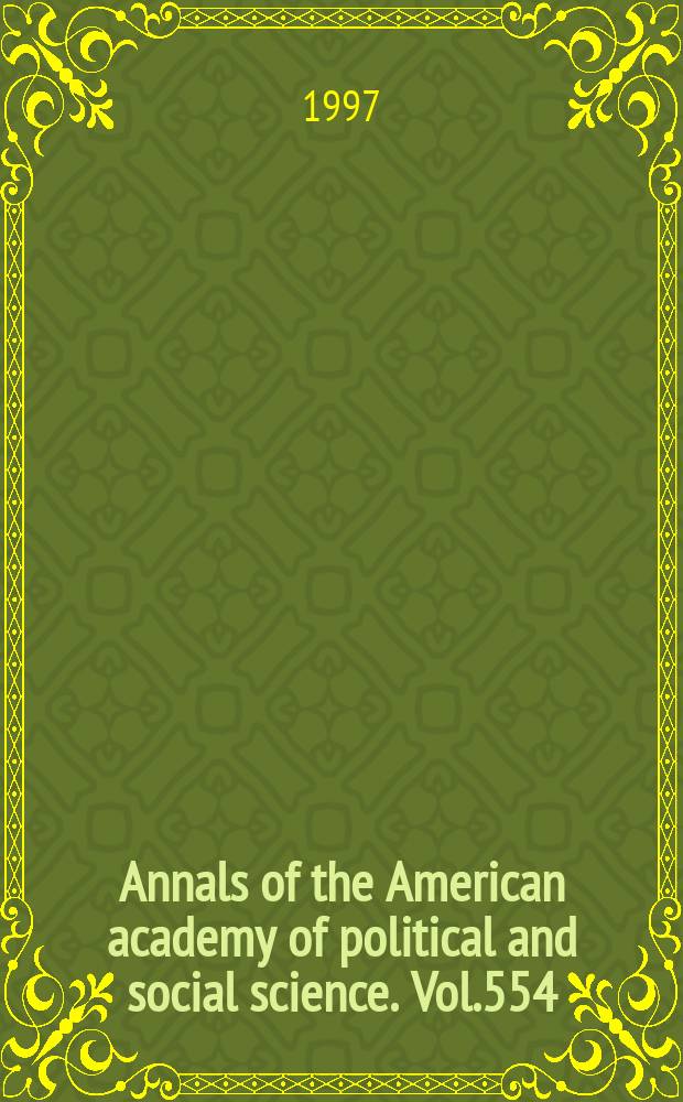 Annals of the American academy of political and social science. Vol.554 : The Role of NGOs