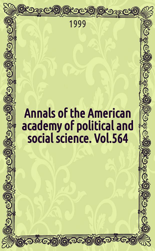 Annals of the American academy of political and social science. Vol.564 : Will the juvenile court system survive?