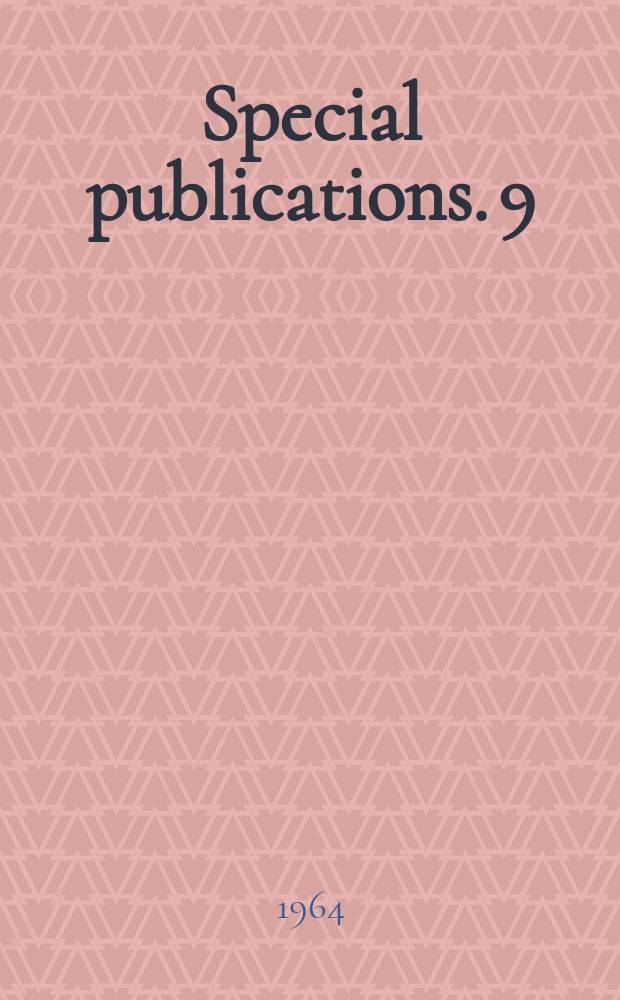 Special publications. 9 : Symposium on creep of concrete