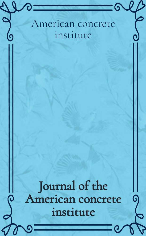 Journal of the American concrete institute