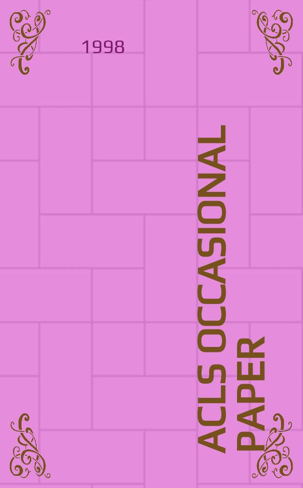 ACLS occasional paper