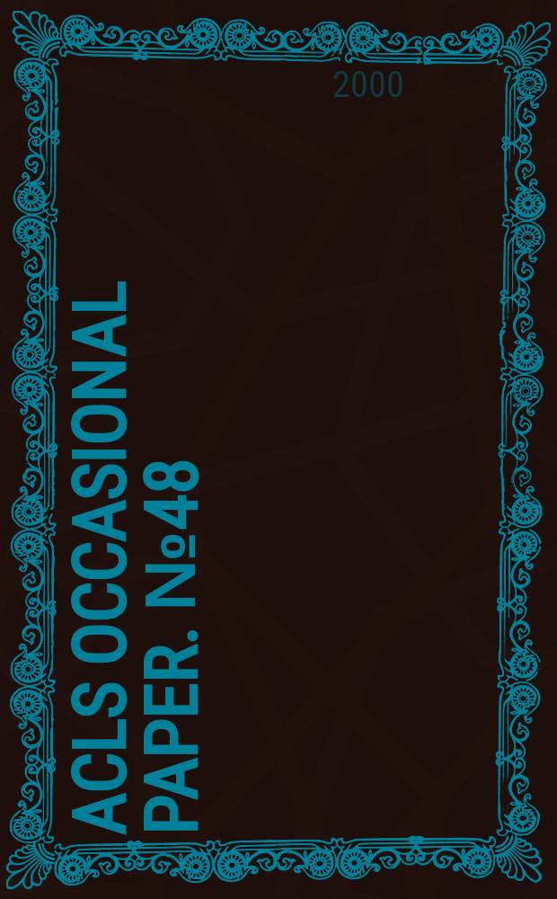 ACLS occasional paper. №48 : Collectors, collections ...