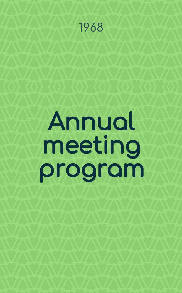 Annual meeting program