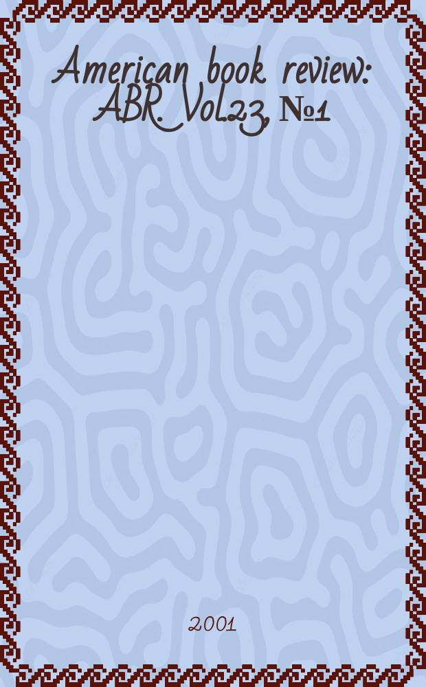 American book review : ABR. Vol.23, №1