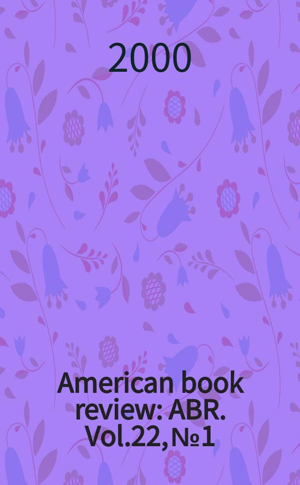American book review : ABR. Vol.22, №1
