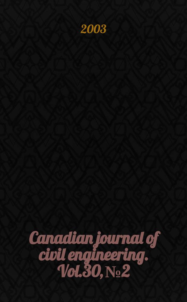 Canadian journal of civil engineering. Vol.30, №2