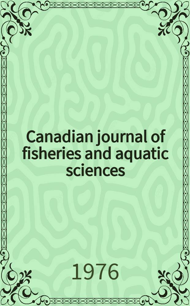 Canadian journal of fisheries and aquatic sciences : Formerly the Journal of the fisheries research board of Canada. Vol.33, №3 : Lake Erie in the early seventies