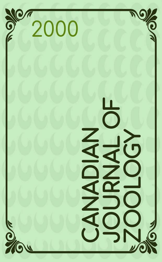 Canadian journal of zoology : [Formerly Section D. Canadian journal of research]. Vol.78, №11