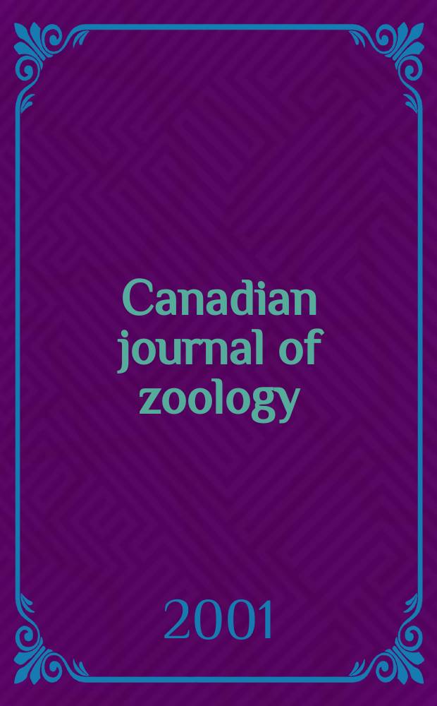 Canadian journal of zoology : [Formerly Section D. Canadian journal of research]. Vol.79, №9