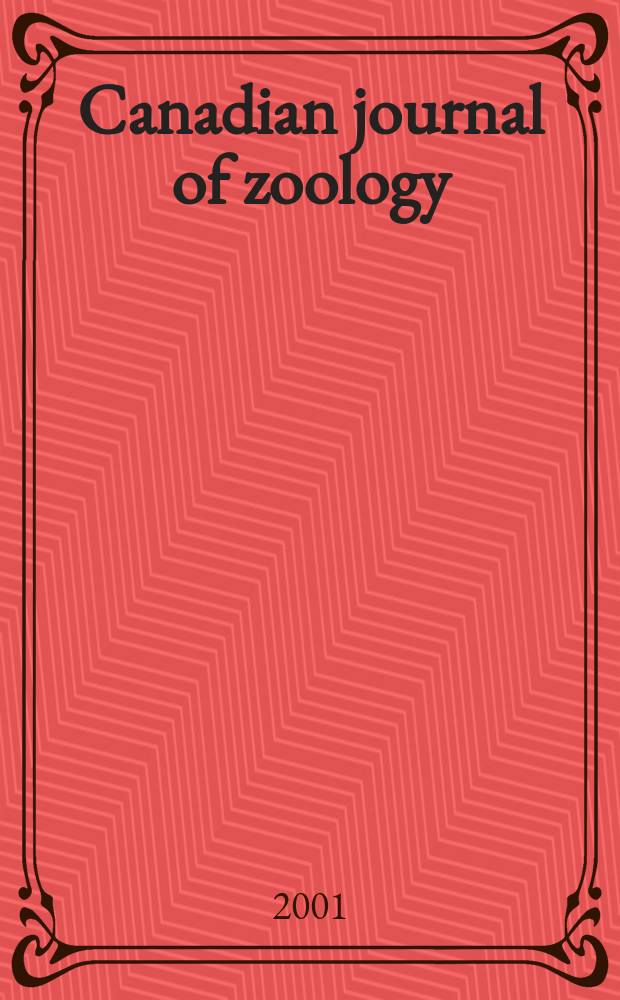Canadian journal of zoology : [Formerly Section D. Canadian journal of research]. Vol.79, №11