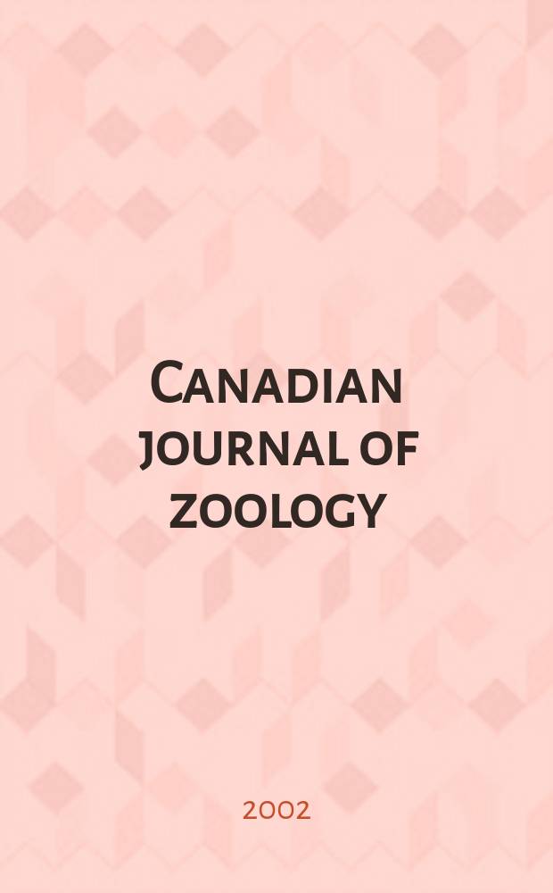 Canadian journal of zoology : [Formerly Section D. Canadian journal of research]. Vol.80, №1