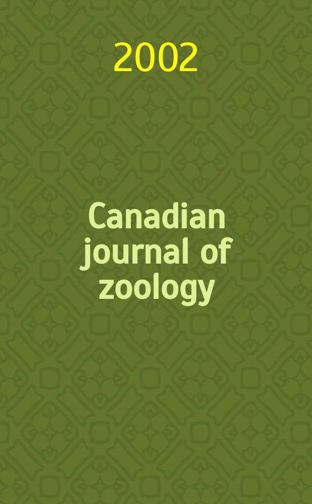 Canadian journal of zoology : [Formerly Section D. Canadian journal of research]. Vol.80, №8