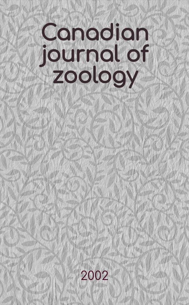 Canadian journal of zoology : [Formerly Section D. Canadian journal of research]. Vol.80, №9