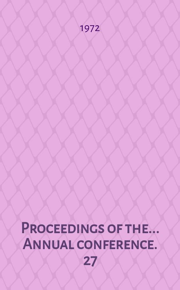Proceedings [of the]... Annual conference. 27 : (The Canadian book)