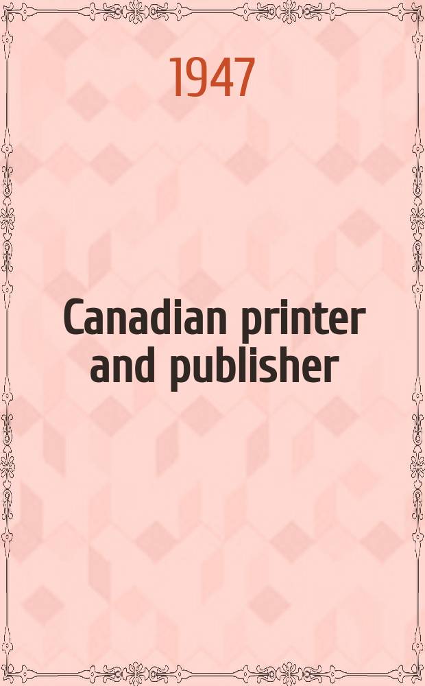 Canadian printer and publisher