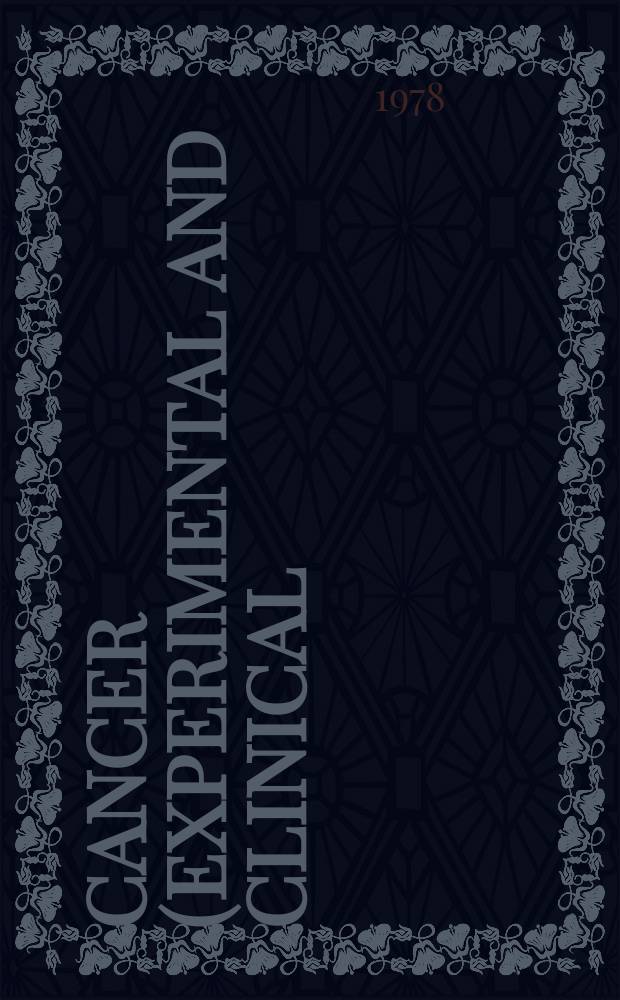 Cancer (Experimental and clinical) : Section XVI [of] Experta medica. Vol.38, №10 : Index issue