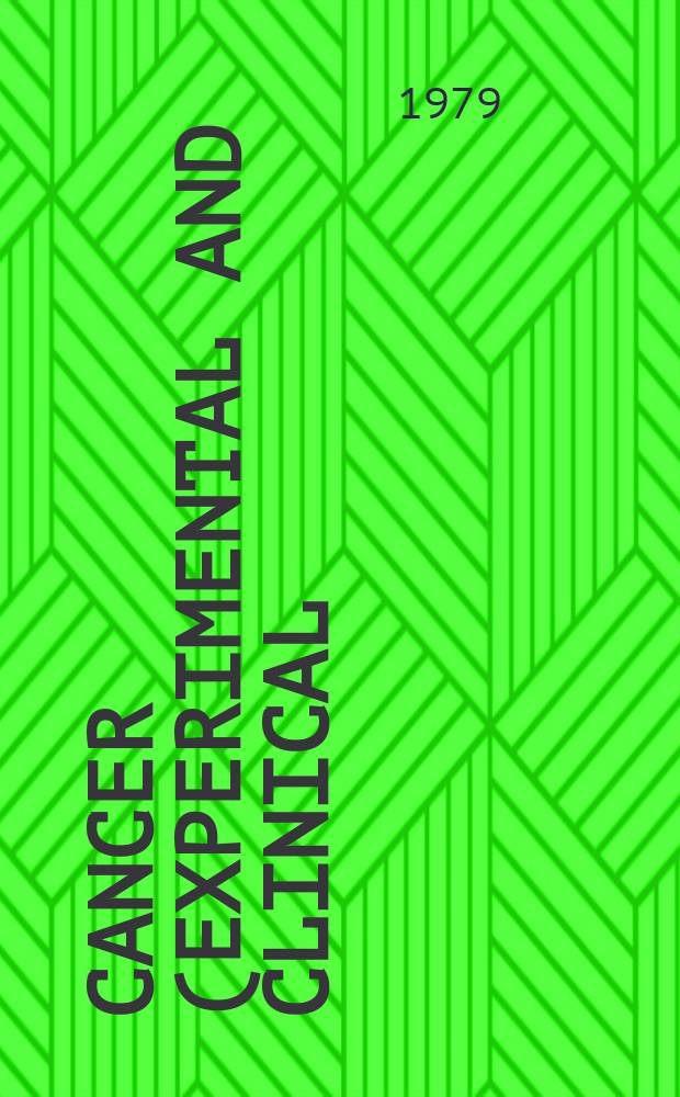 Cancer (Experimental and clinical) : Section XVI [of] Experta medica. Vol.41, №10 : Index issue
