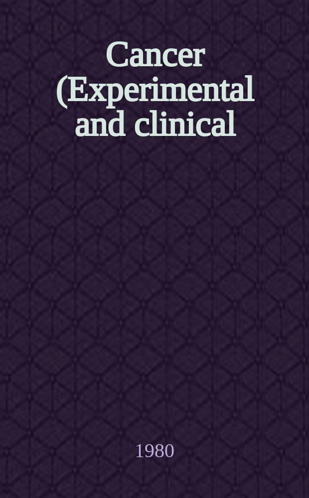 Cancer (Experimental and clinical) : Section XVI [of] Experta medica. Vol.45, №10 : Index issue