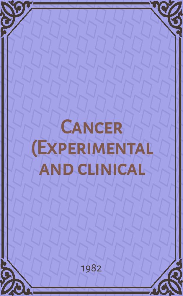 Cancer (Experimental and clinical) : Section XVI [of] Experta medica. Vol.49, №10 : Index issue
