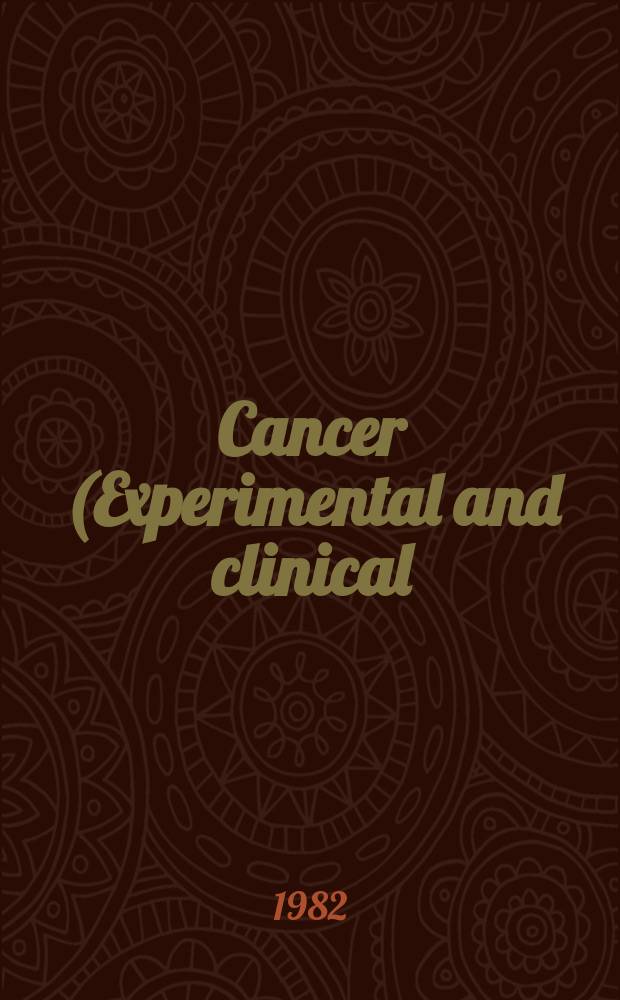 Cancer (Experimental and clinical) : Section XVI [of] Experta medica. Vol.50, №10 : Index issue