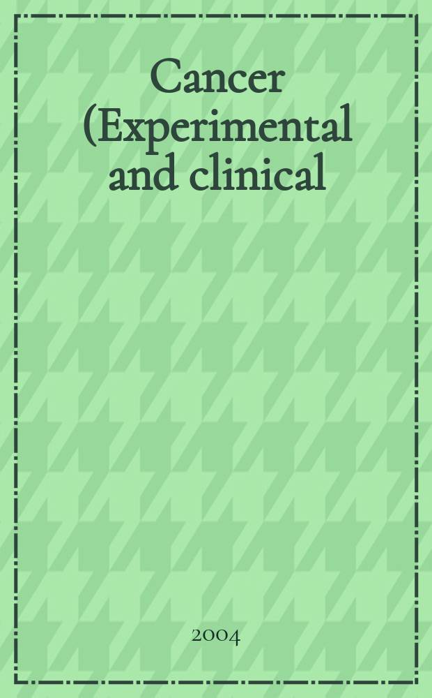 Cancer (Experimental and clinical) : Section XVI [of] Experta medica. Vol.137, №8