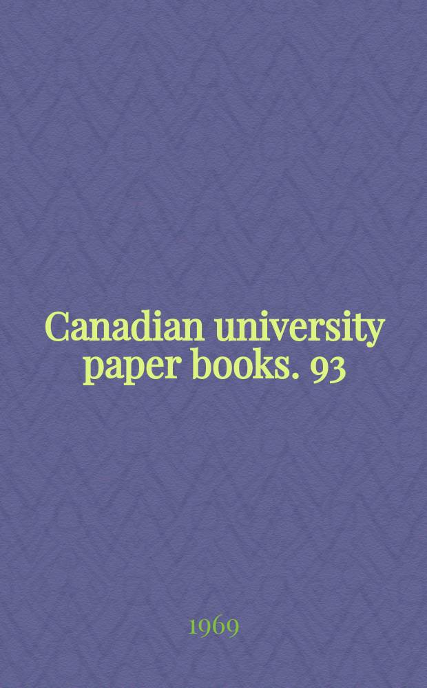 Canadian university paper books. 93 : Approaches to history
