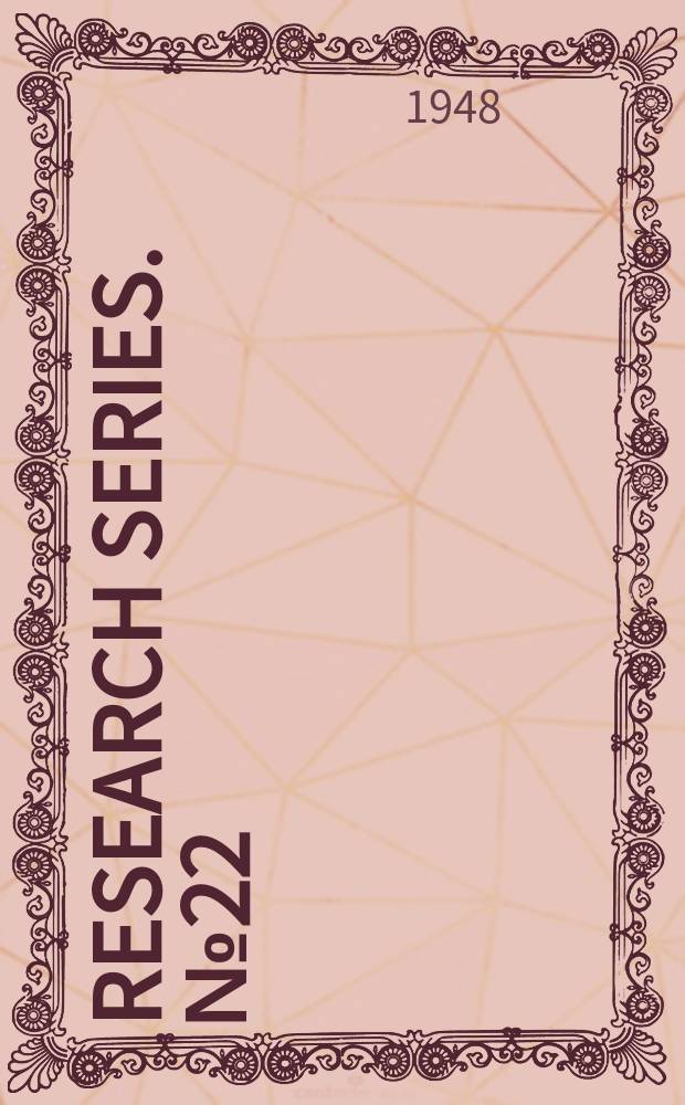 Research series. №22 : Aids to geographical research