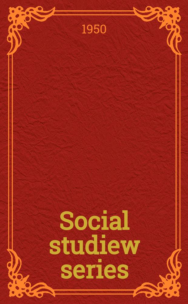Social studiew series : Spond. by the American Jewish com. Publication. №5 : Anti-semitism and emotional disorder