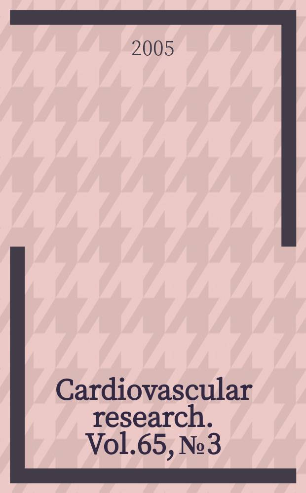 Cardiovascular research. Vol.65, №3 : Growth factors in the vascular system