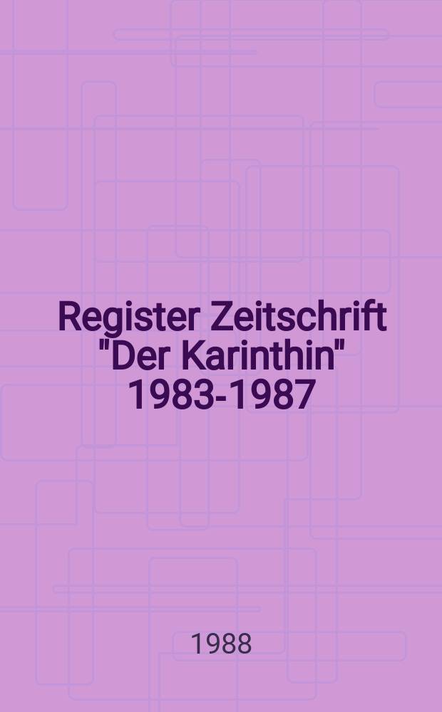 Register Zeitschrift "Der Karinthin" 1983-1987 (F.88-96)