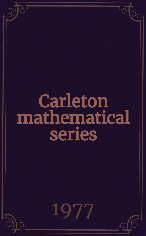 Carleton mathematical series