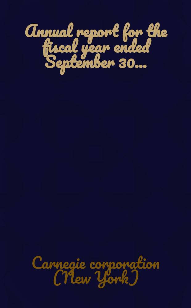 ... Annual report for the fiscal year ended September 30 ...