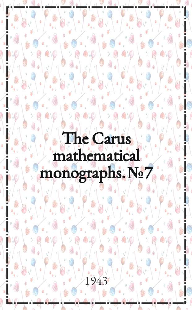 The Carus mathematical monographs. №7 : Vectors and matrices