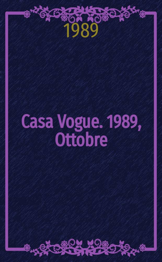 Casa Vogue. 1989, Ottobre(212)