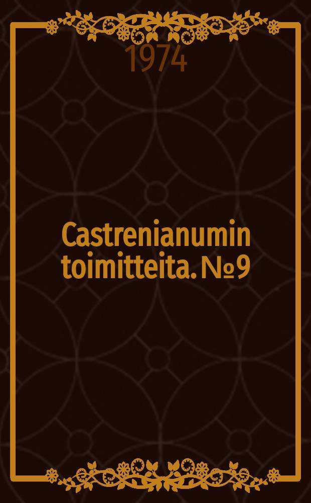 Castrenianumin toimitteita. №9 : Lähisukukielten muoto- oppia ja lainasuhteita