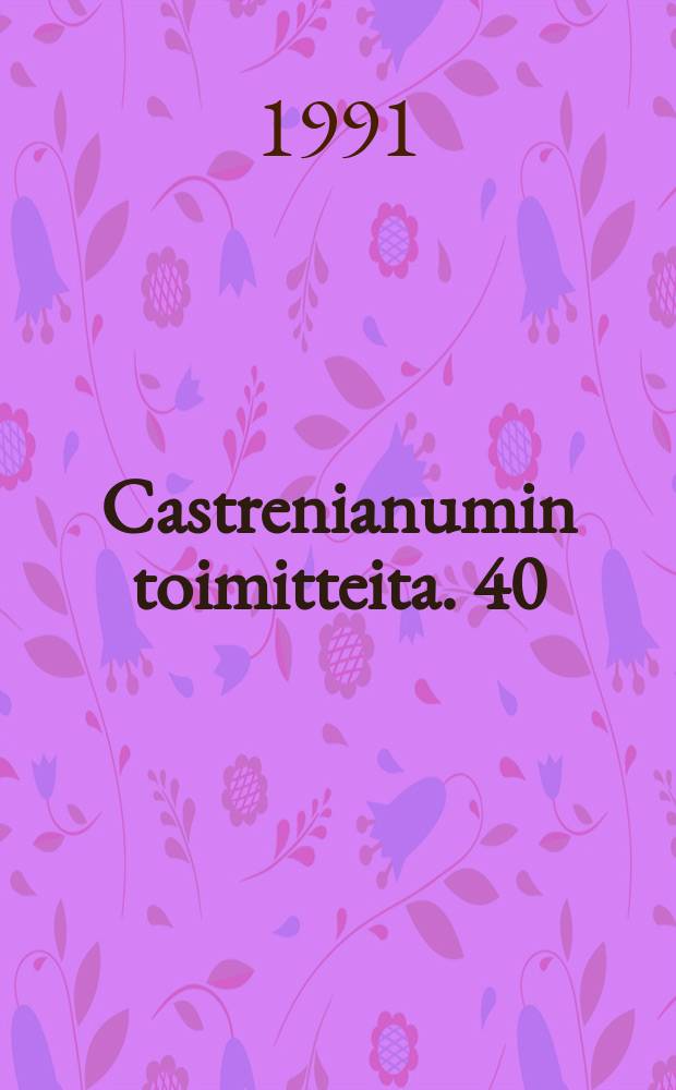Castrenianumin toimitteita. 40 : Material on Manchurian Khamnigan Evenki