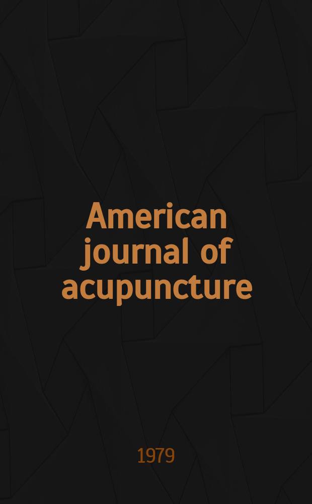 American journal of acupuncture