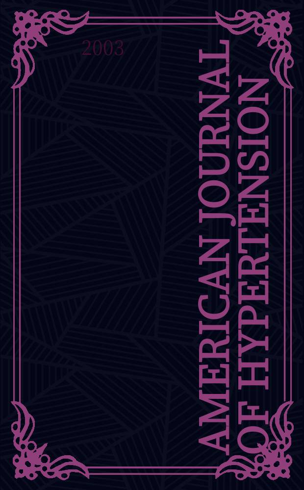 American journal of hypertension : J. of the Amer. soc. of hypertension. Vol.16, №12