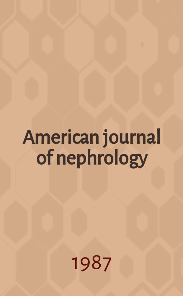 American journal of nephrology