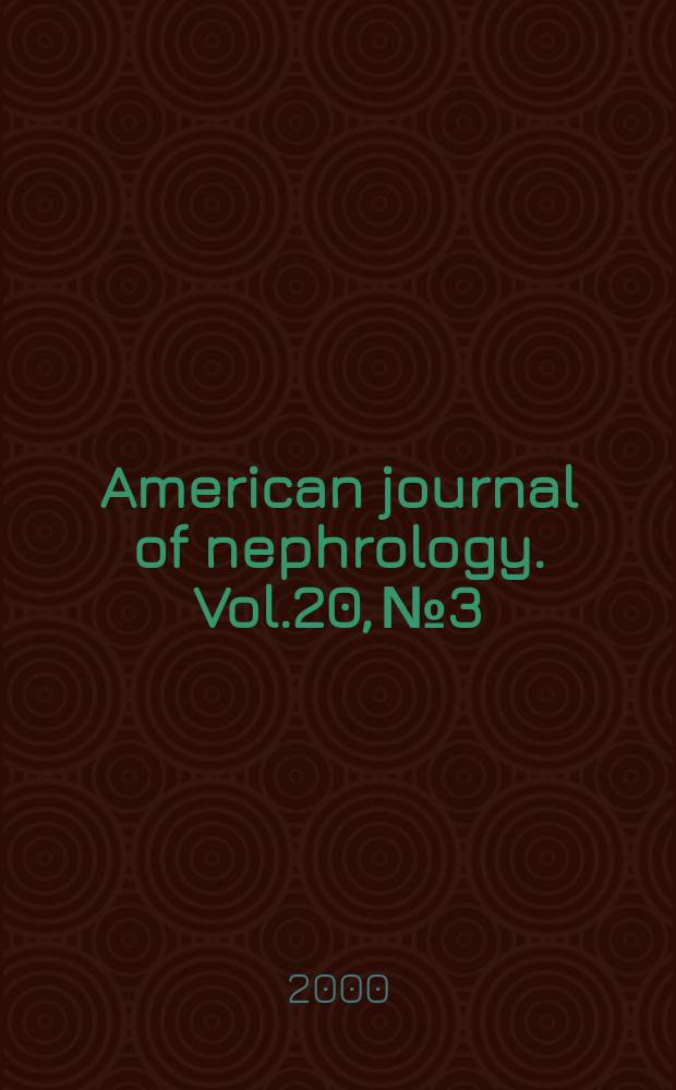 American journal of nephrology. Vol.20, №3