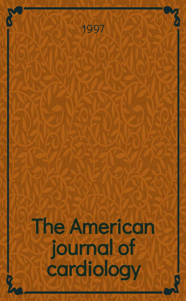 The American journal of cardiology : Official journal of the American college of cardiology A publication of the Yorke group. Vol.80, №10A : The New approaches to coronary intervention (NACI) registry