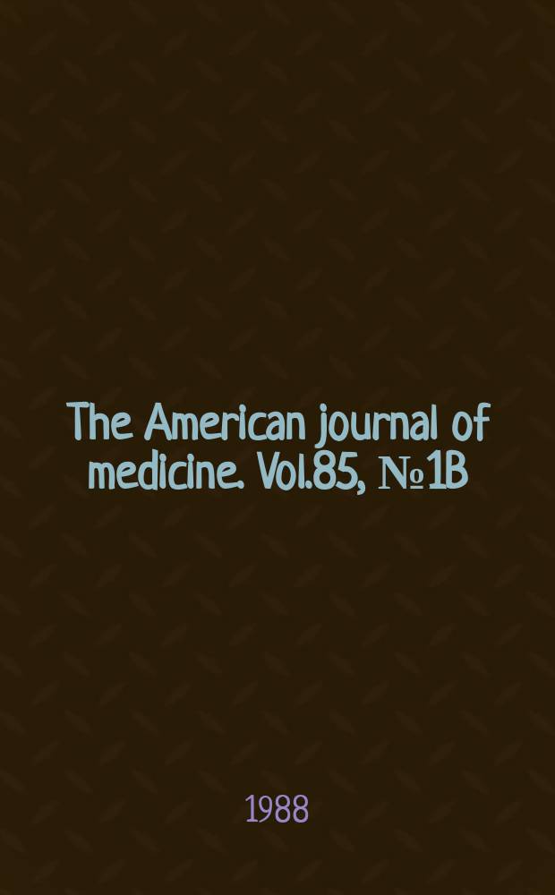 The American journal of medicine. Vol.85, №1B : Asthma: A nocturnal disease