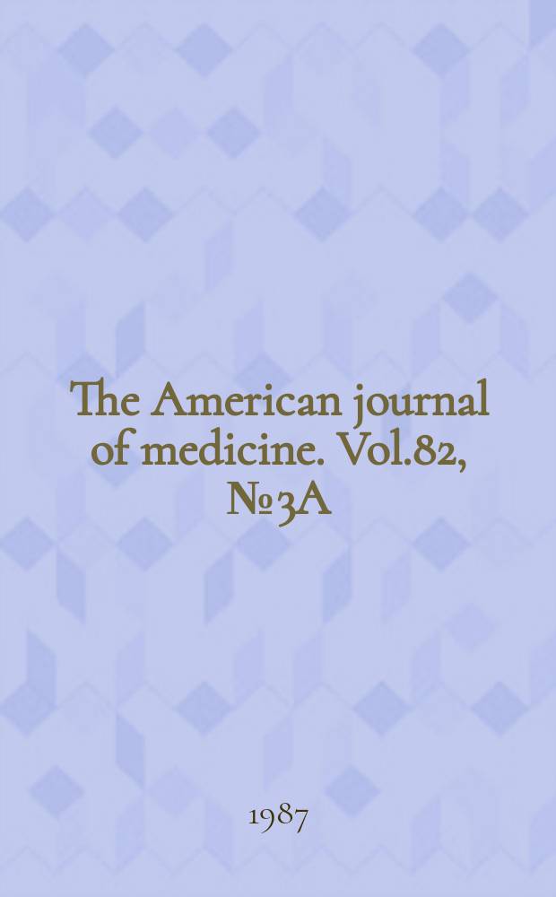 The American journal of medicine. Vol.82, №3A : Potassium/Magnesium depletion