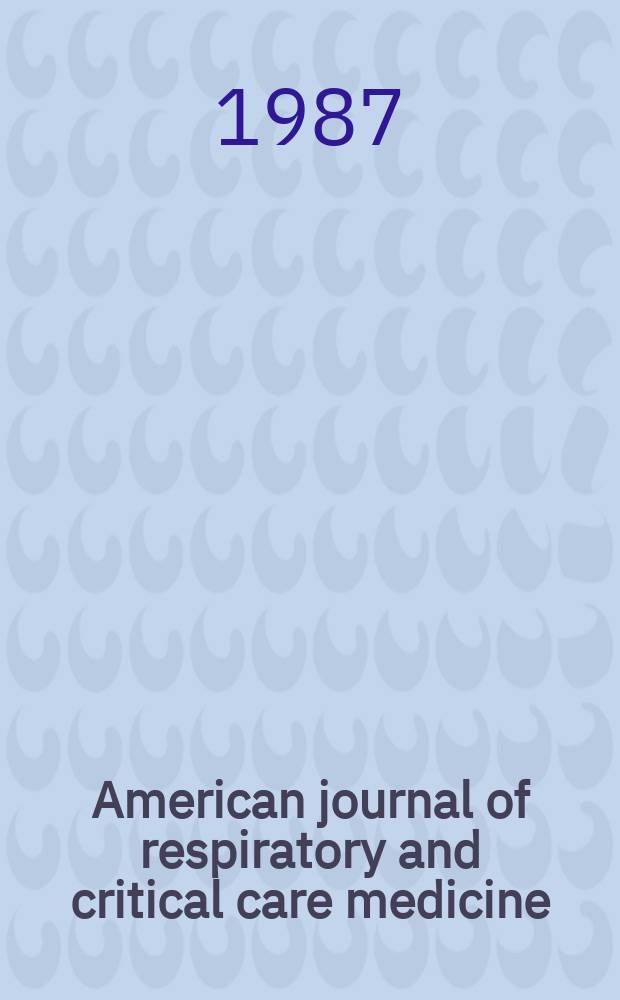 American journal of respiratory and critical care medicine : An offic. journal of the American thoracic soc., Med. sect. of the American lung assoc. Formerly the American review of respiratory disease. Vol.136, №4(Pt.2) : Airway smooth muscle and disease workshop (1986; Engl.)