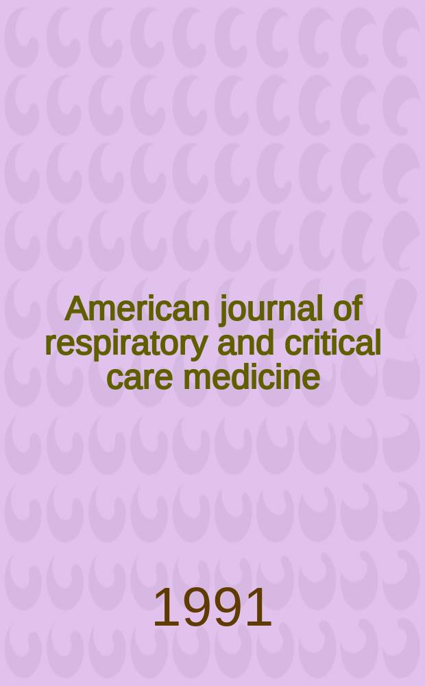 American journal of respiratory and critical care medicine : An offic. journal of the American thoracic soc., Med. sect. of the American lung assoc. Formerly the American review of respiratory disease. Vol.144, №3(Pt.2) : Airway mucin