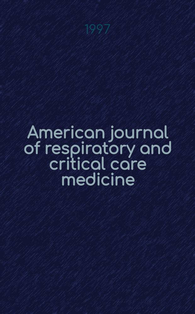 American journal of respiratory and critical care medicine : An offic. journal of the American thoracic soc., Med. sect. of the American lung assoc. Formerly the American review of respiratory disease. Vol.156, №2(Pt.2) : Diagnosis and treatment of disease caused by nontuberculous mycobacteria